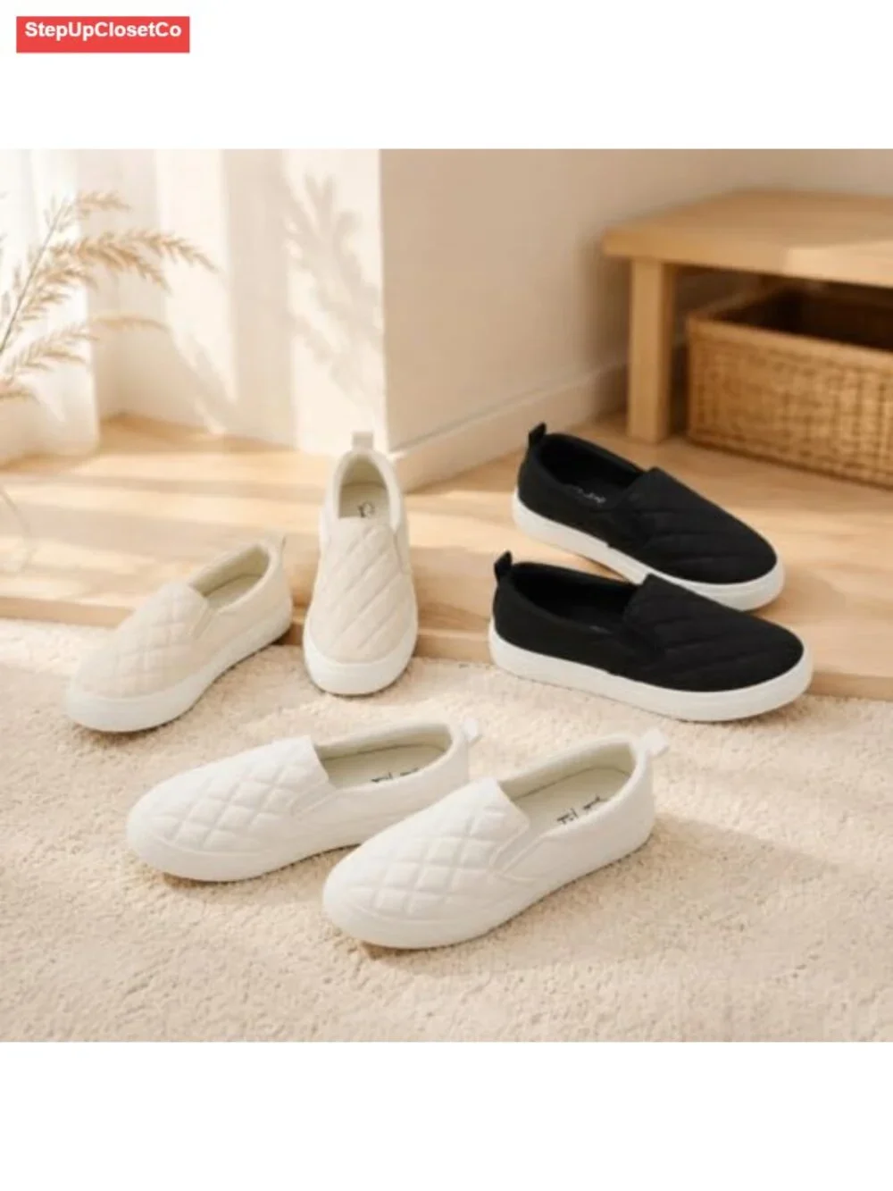 Women's Leather Slip-On Loafers Comfortable Walking Shoes